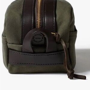 Filson Dark Brown Leather Bag with Olive Interior